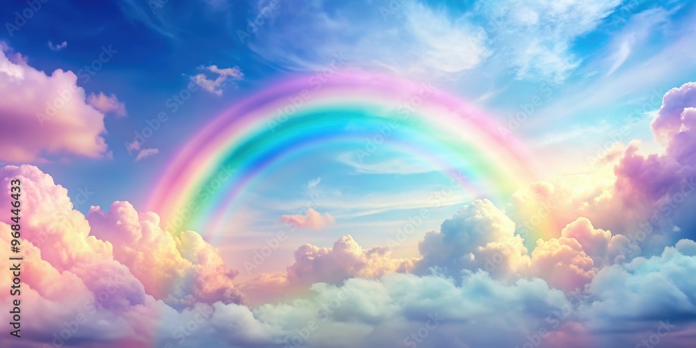 Soft pastel sky with rainbow colors and fluffy cloud formations , pastel, sky, rainbow, colors, cloud, soft, fluffy Soft pastel sky with rainbow colors and fluffy cloud formations , pastel, sky, rainbow, colors, cloud, soft, fluffy