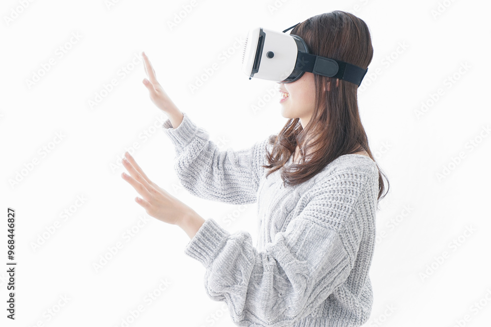 Naklejka premium VRの体験をする女性