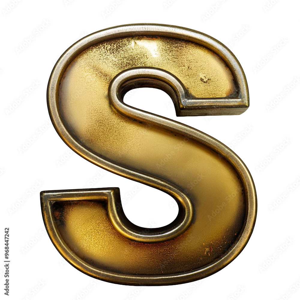 3d golden letter S on white backgroud 3d golden letter S on white backgroud