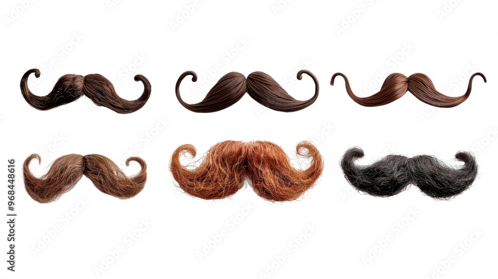 Stylish beards with mustaches on transparent background Stylish beards with mustaches on transparent background