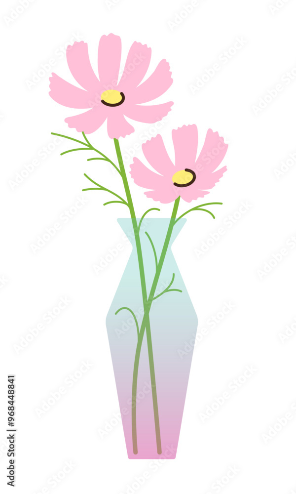 秋の花瓶・生け花(コスモス・秋桜ver.)