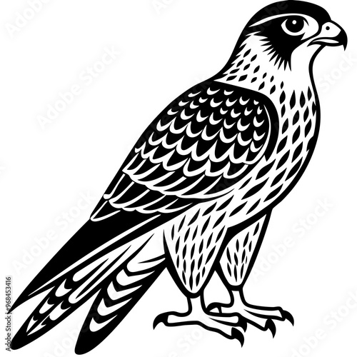 Falcon bird vector, silhouette vector illustration silhouette