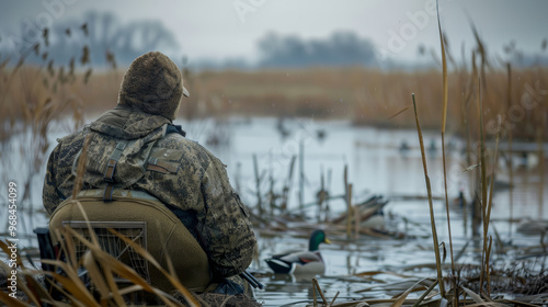 Decoys Floating in a Hunting Setup