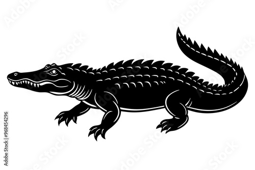 crocodile vector silhouette ,crocodile vector illustration