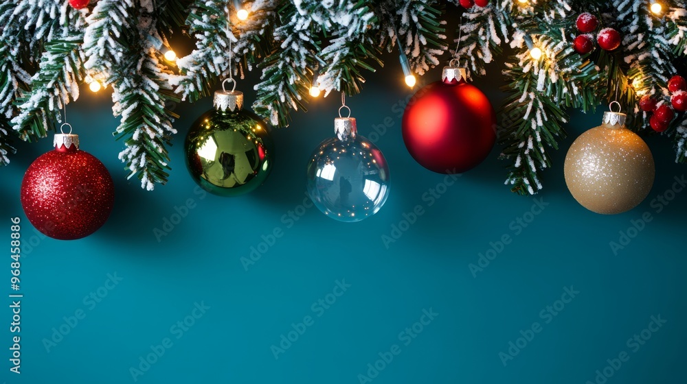 Merry Christmas and Happy New Year bright colorful composition. Xmas background with festive decorative elements. Festive banner and web poster, greeting card, flyer and brochure Merry Christmas and Happy New Year bright colorful composition. Xmas background with festive decorative elements. Festive banner and web poster, greeting card, flyer and brochure