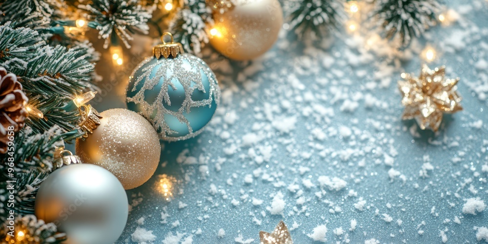 Merry Christmas and Happy New Year bright colorful composition. Xmas background with festive decorative elements. Festive banner and web poster, greeting card, flyer and brochure Merry Christmas and Happy New Year bright colorful composition. Xmas background with festive decorative elements. Festive banner and web poster, greeting card, flyer and brochure
