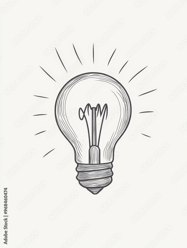 A minimalist pencil art illustration of a lightbulb, symbolizing ideas, creativity, inspiration, innovation, and enlightenment. A minimalist pencil art illustration of a lightbulb, symbolizing ideas, creativity, inspiration, innovation, and enlightenment.