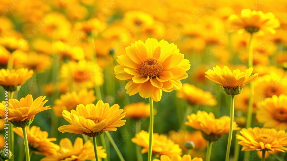 Field of vibrant yellow flowers in full bloom, spring, nature, landscape, meadow, floral, sunny, fresh, vibrant, colorful Field of vibrant yellow flowers in full bloom, spring, nature, landscape, meadow, floral, sunny, fresh, vibrant, colorful