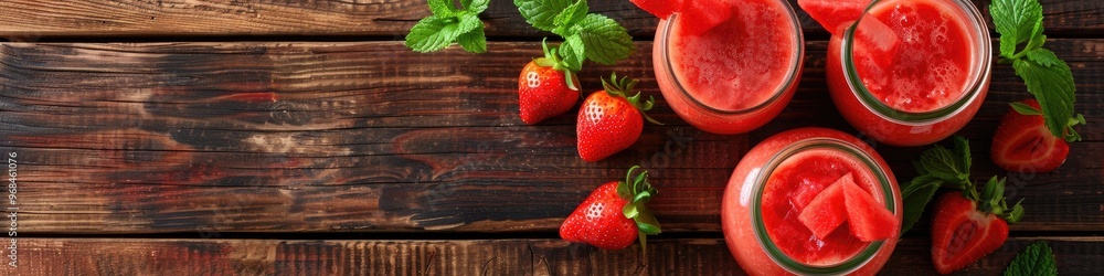Strawberry and Watermelon Blend with Space for Text Strawberry and Watermelon Blend with Space for Text