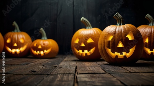 halloween pumpkin on wooden background