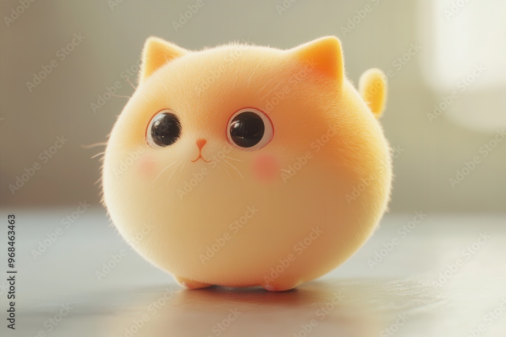 Cute and fluffy cat character with big eyes, perfect for adorable animal-themed designs and illustrations. Cute and fluffy cat character with big eyes, perfect for adorable animal-themed designs and illustrations.