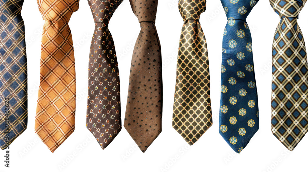 Modern neckties on transparent background Modern neckties on transparent background