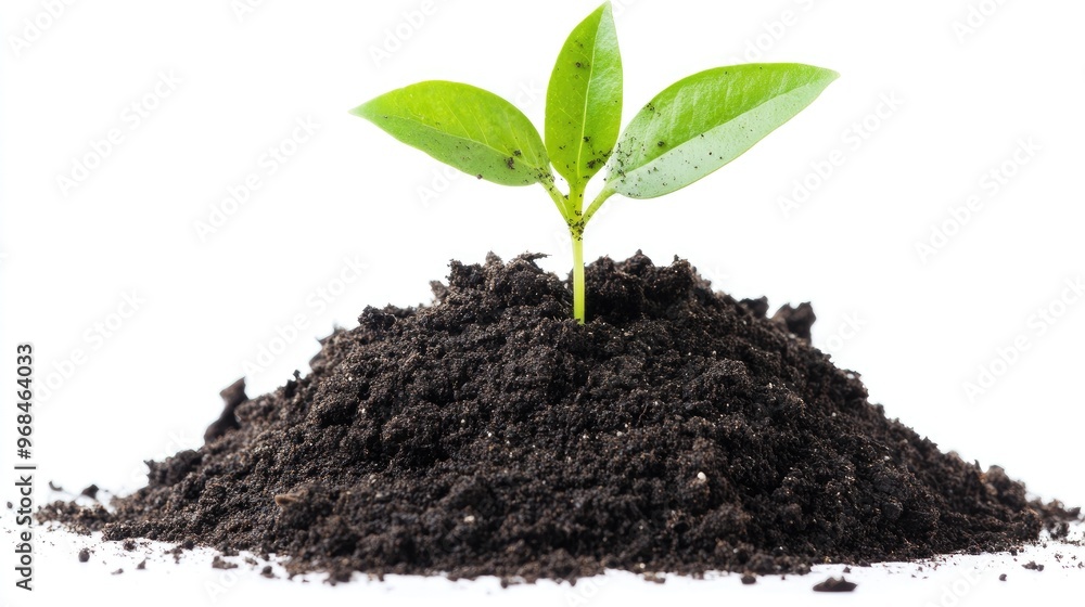 A Tiny Seedling Sprouting From Rich Soil, A Symbol of Growth and New Beginnings A Tiny Seedling Sprouting From Rich Soil, A Symbol of Growth and New Beginnings