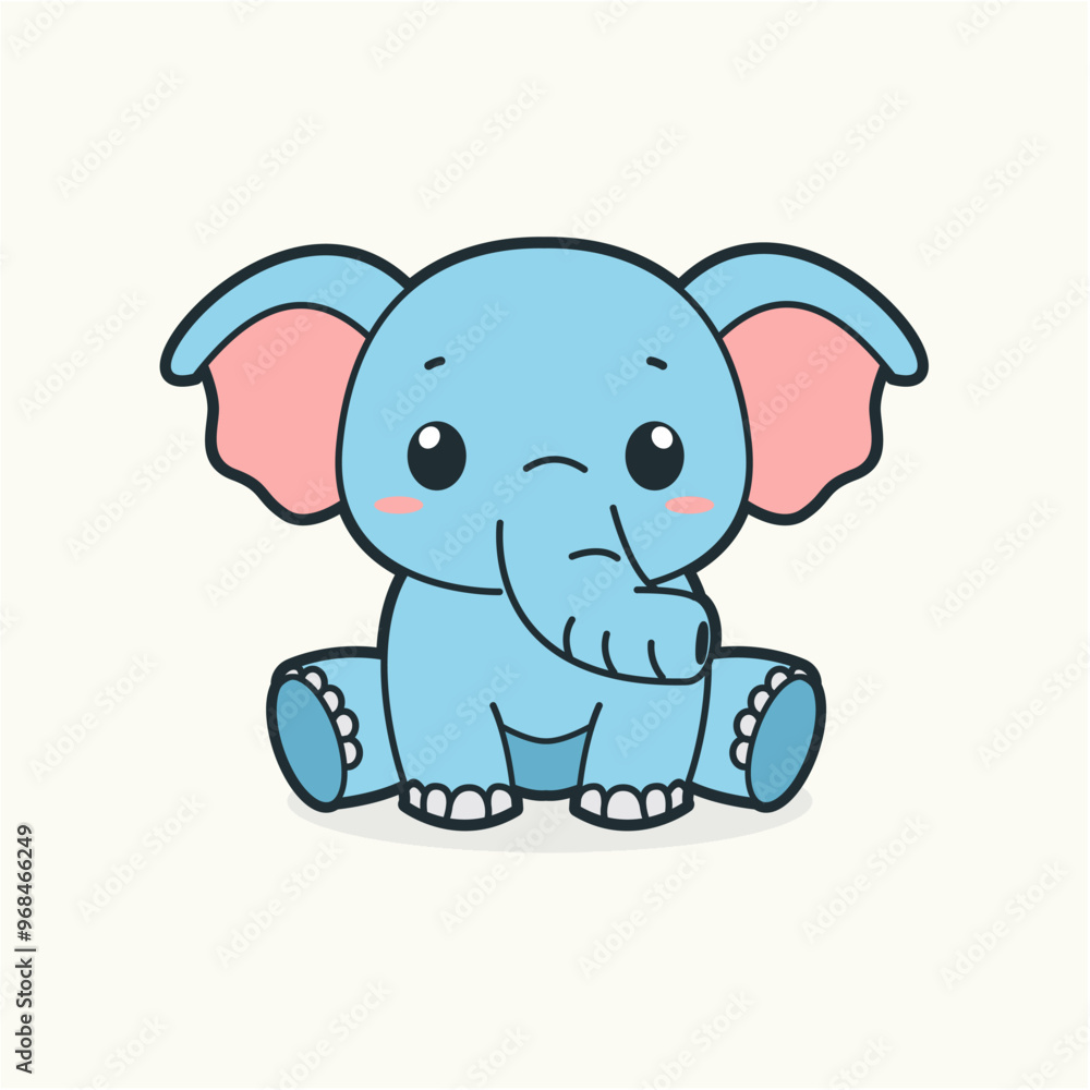 Obraz premium Baby elephant Animation cartoon vector