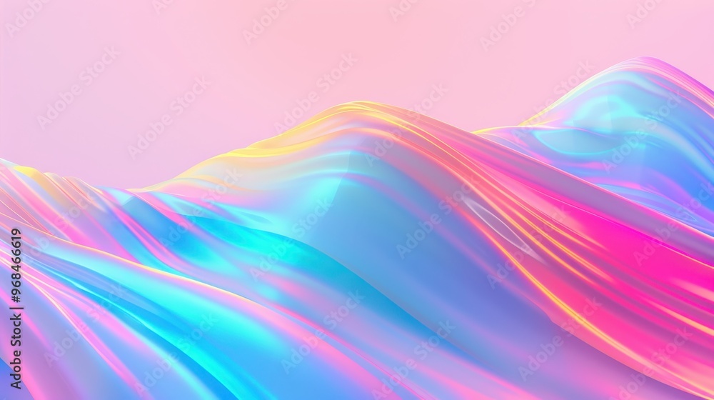Obraz premium Vibrant Flowing Waves, an intricate display of colorful abstract patterns, featuring a smooth gradient texture that creates a dynamic visual experience.