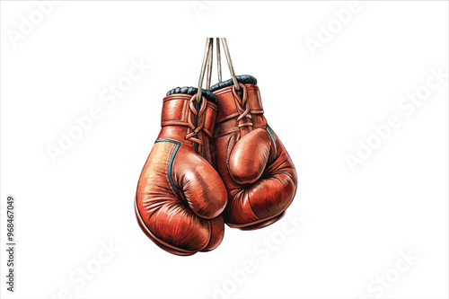 Vector of a fiery red boxing gloves. Boxing gloves on white background.