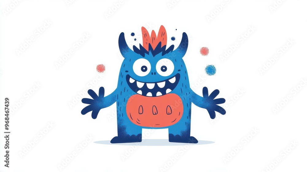 Adorable monster floats playfully in a whimsical drawing, adding fun to any creative project with its cartoonish charm. Adorable monster floats playfully in a whimsical drawing, adding fun to any creative project with its cartoonish charm.