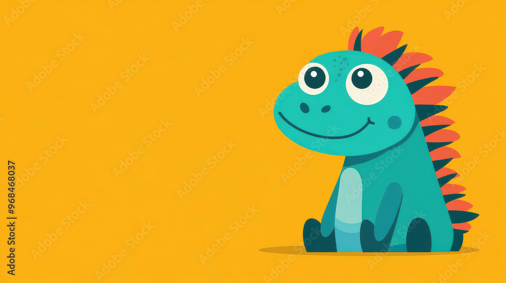Obraz premium Fun, bold lizard cartoon teaches kids the alphabet with vibrant colors in this engaging educational animation series