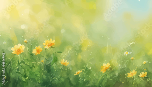 Blossoming Field of Yellow Flowers