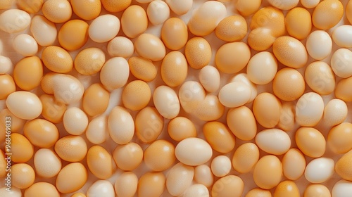 A Close-Up View of a Collection of Cream and Yellow Eggs