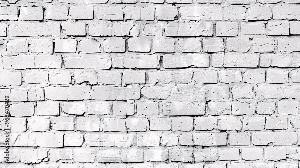 Obraz premium White brick wall, used as a background.
