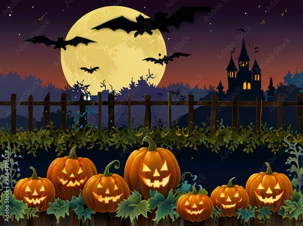 Fototapeta premium halloween background with pumpkin