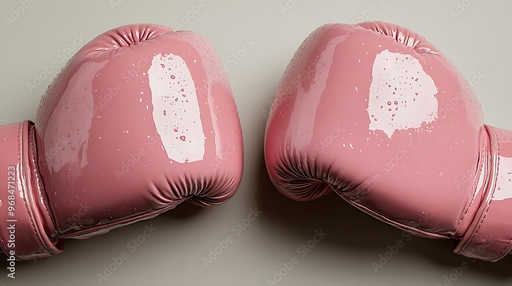 Boxing gloves. Victory over breast cancer. Generative Ai Boxing gloves. Victory over breast cancer. Generative Ai