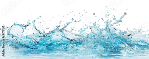 water wave splashing isolated on white or transparent 