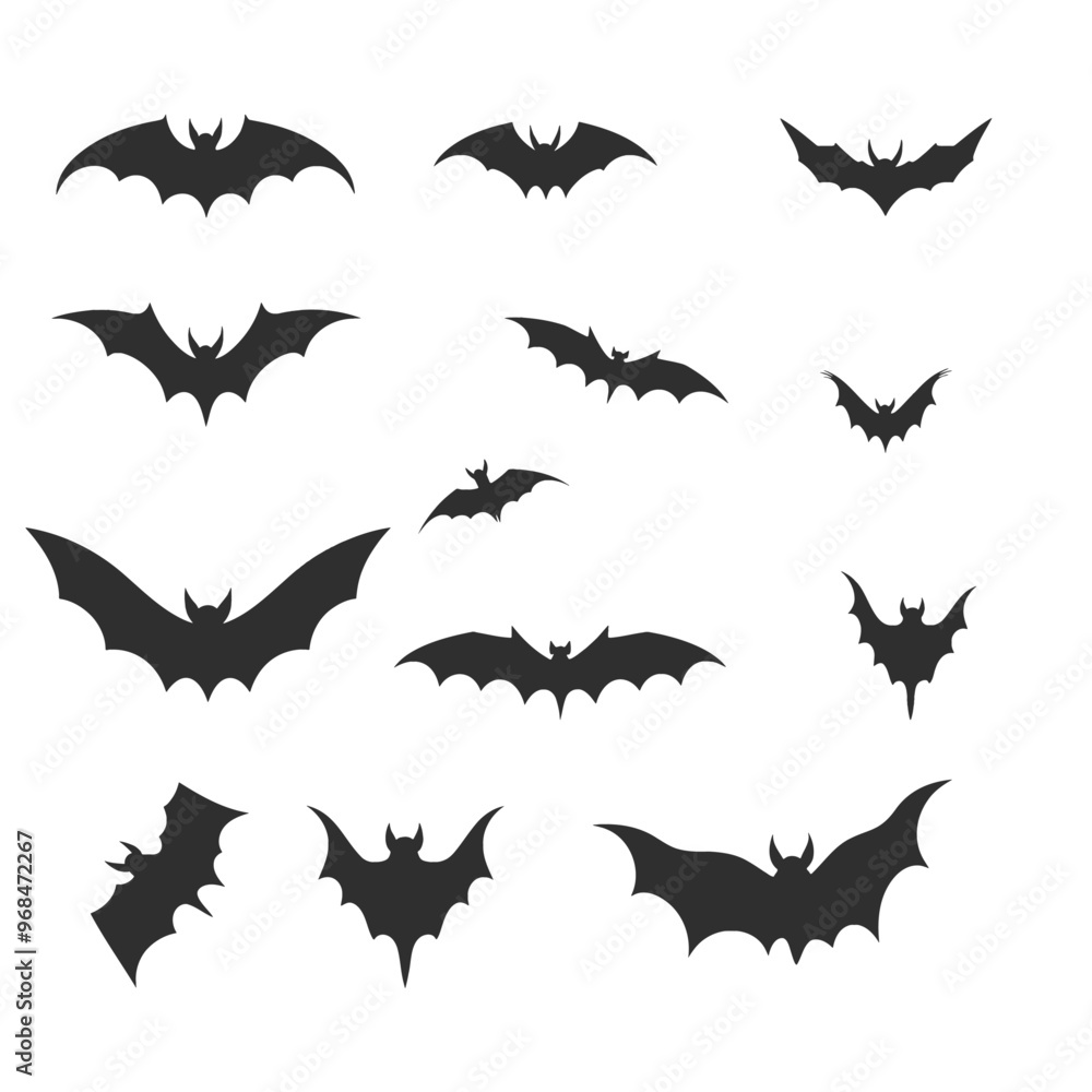 Bat Black and white silhouette editable vector Bat Black and white silhouette editable vector