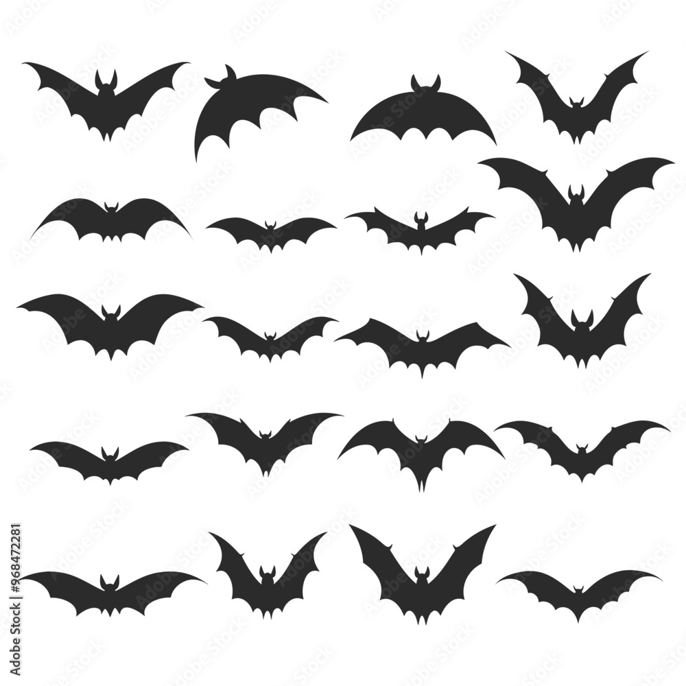 Bat Black and white silhouette editable vector Bat Black and white silhouette editable vector