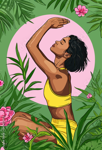 Peaceful Yoga Moment in a Tropical Paradise