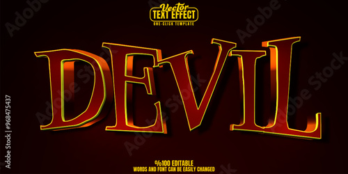 Devil editable text effect, customizable demon and evil 3d font style