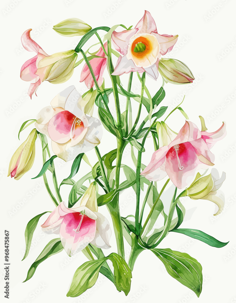 Obraz premium Vibrant Flower Bouquet with Pink and White Lilies