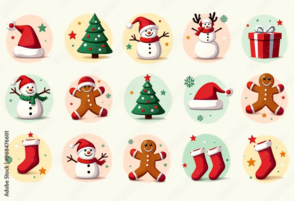 Holiday Graphics: Santa, Snowman, and Gingerbread Man Holiday Graphics: Santa, Snowman, and Gingerbread Man