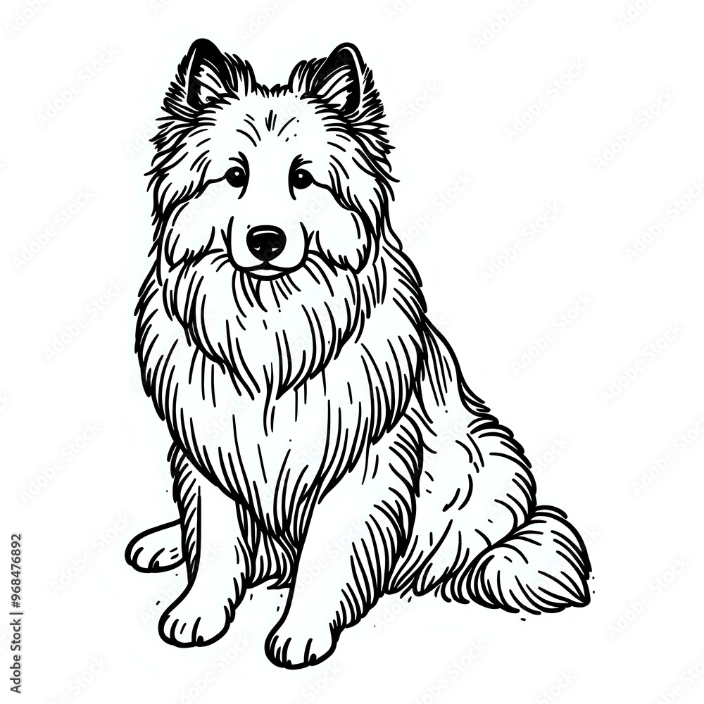 Naklejka premium Smiling Alaskan Malamute Illustration