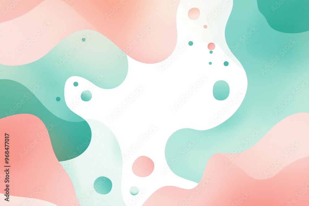 Obraz premium Sweet Combination of Flowing Shapes and Blobs in Soft Pastel Colors