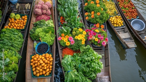 Vibrant Floating Market: A Colorful Cornucopia of Fresh Produce