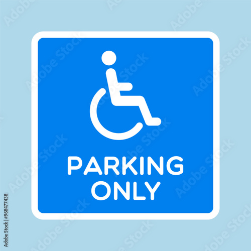 Square Vector Handicap Parking Only Sign