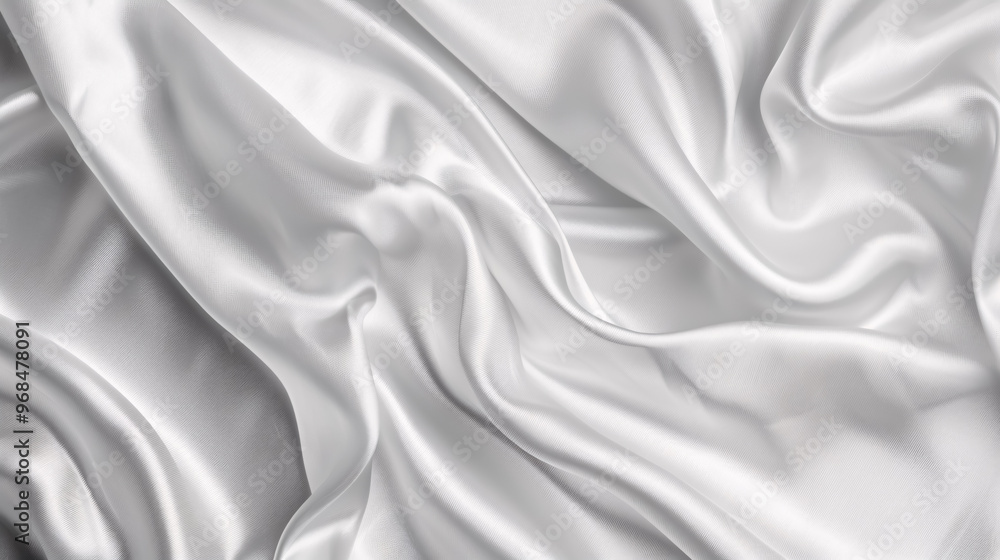White-gray satin texture that is white silver fabric silk panorama background with a beautiful soft blur pattern. White-gray satin texture that is white silver fabric silk panorama background with a beautiful soft blur pattern.