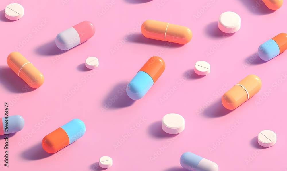 many pill 3d flat style many pill 3d flat style