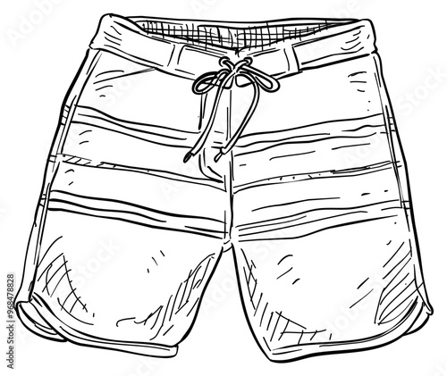 beach pants handdrawn illustration