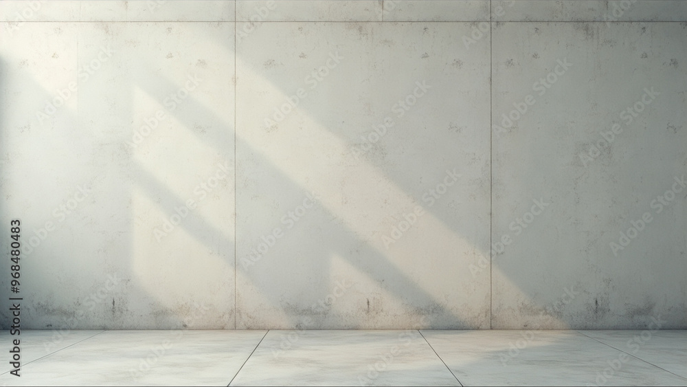 Obraz premium A large, empty room with a white wall and a window