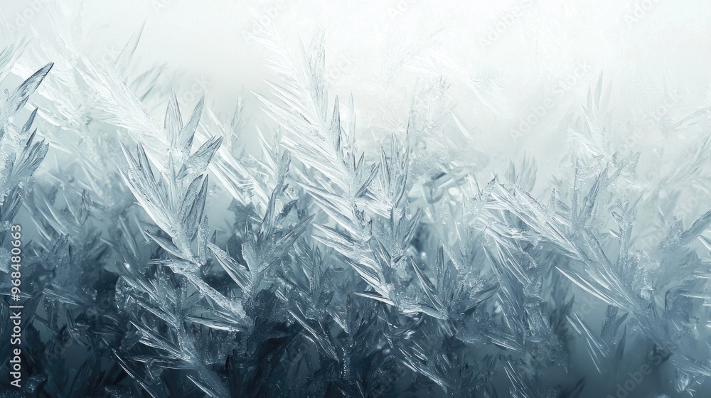 Obraz premium Frosted glass texture with delicate ice crystal patterns