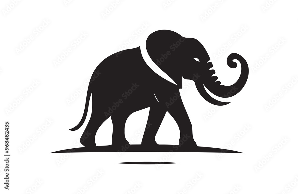 Obraz premium Elephant vector illustration of silhouettes
