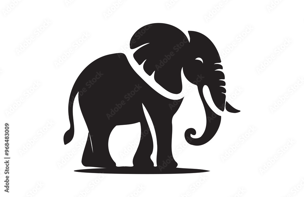 Obraz premium Elephant vector illustration of silhouettes