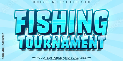 Fishing editable text effect, editable fish and water text style
