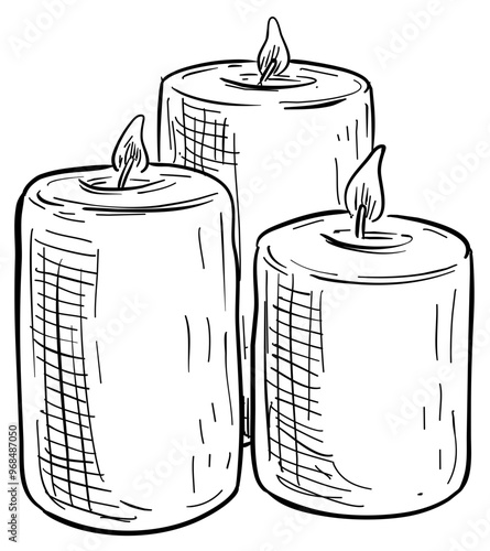 aromatherapy candle handdrawn illustration