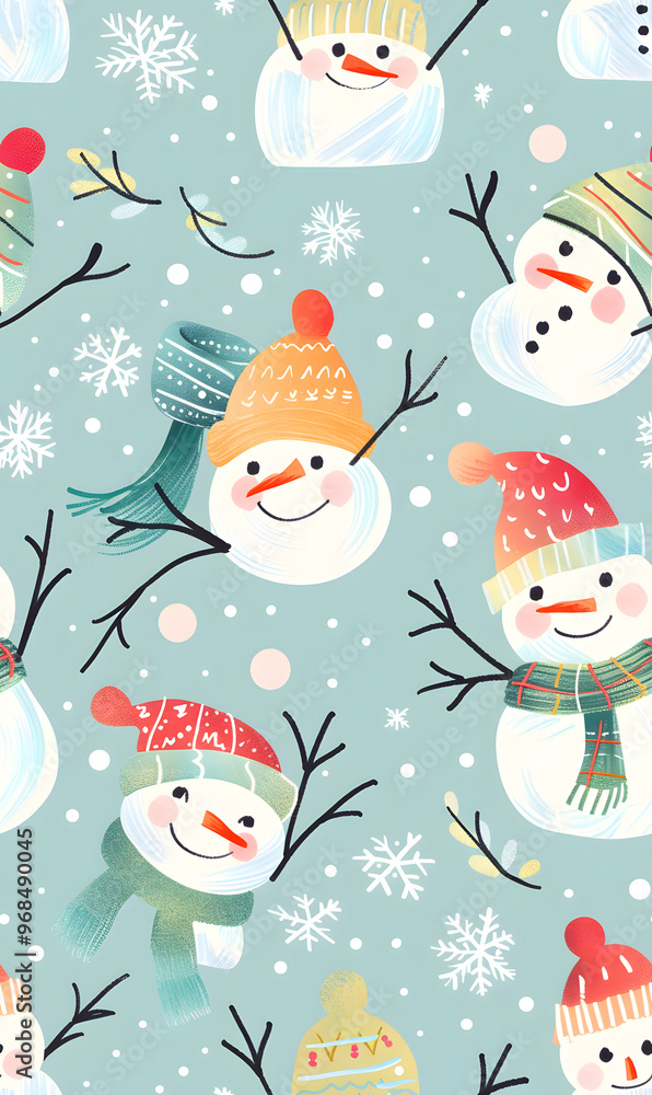 New Year's and Christmas festival seamless pattern in a 2D doodle illustrator style on pastel color backgrounds for graphic advertising. New Year's and Christmas festival seamless pattern in a 2D doodle illustrator style on pastel color backgrounds for graphic advertising.