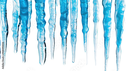 Icicles on transparent background