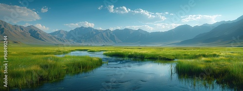 Murghab Oasis: A lush green oasis amidst the vast desert.